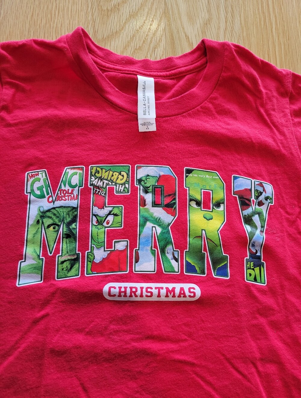 Kids Red 'MERRY' Grinch Graphic Tee